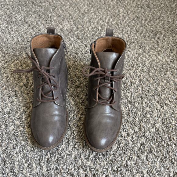 Eurosoft by Sofft Ankle Boots Womens 8 M Brown Lace Up Zip Bootie Chukka Heeled - Picture 2 of 9